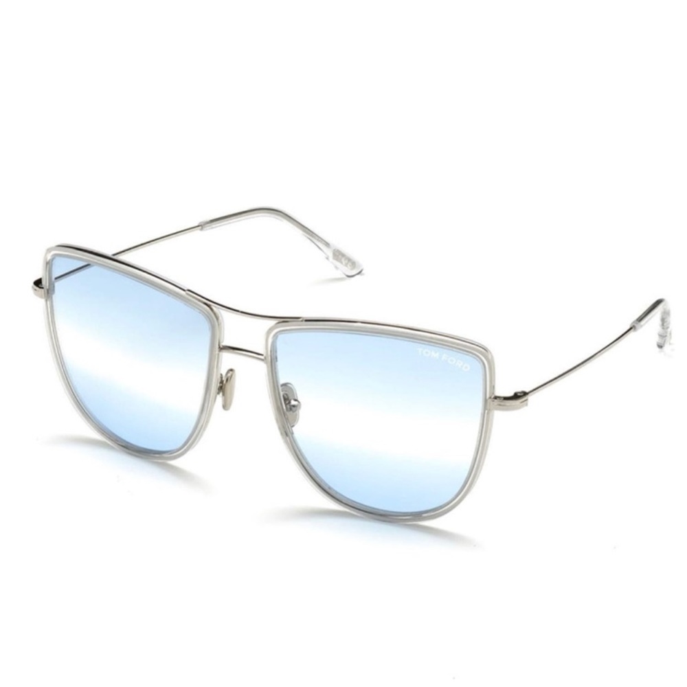 TOM FORD Tina Aviator Italy Cat Eye High Quality Metal Retro UV Sunglasses, 59mm